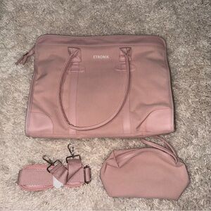 Etro Dusty Pink Laptop Bag Set (Never Used)